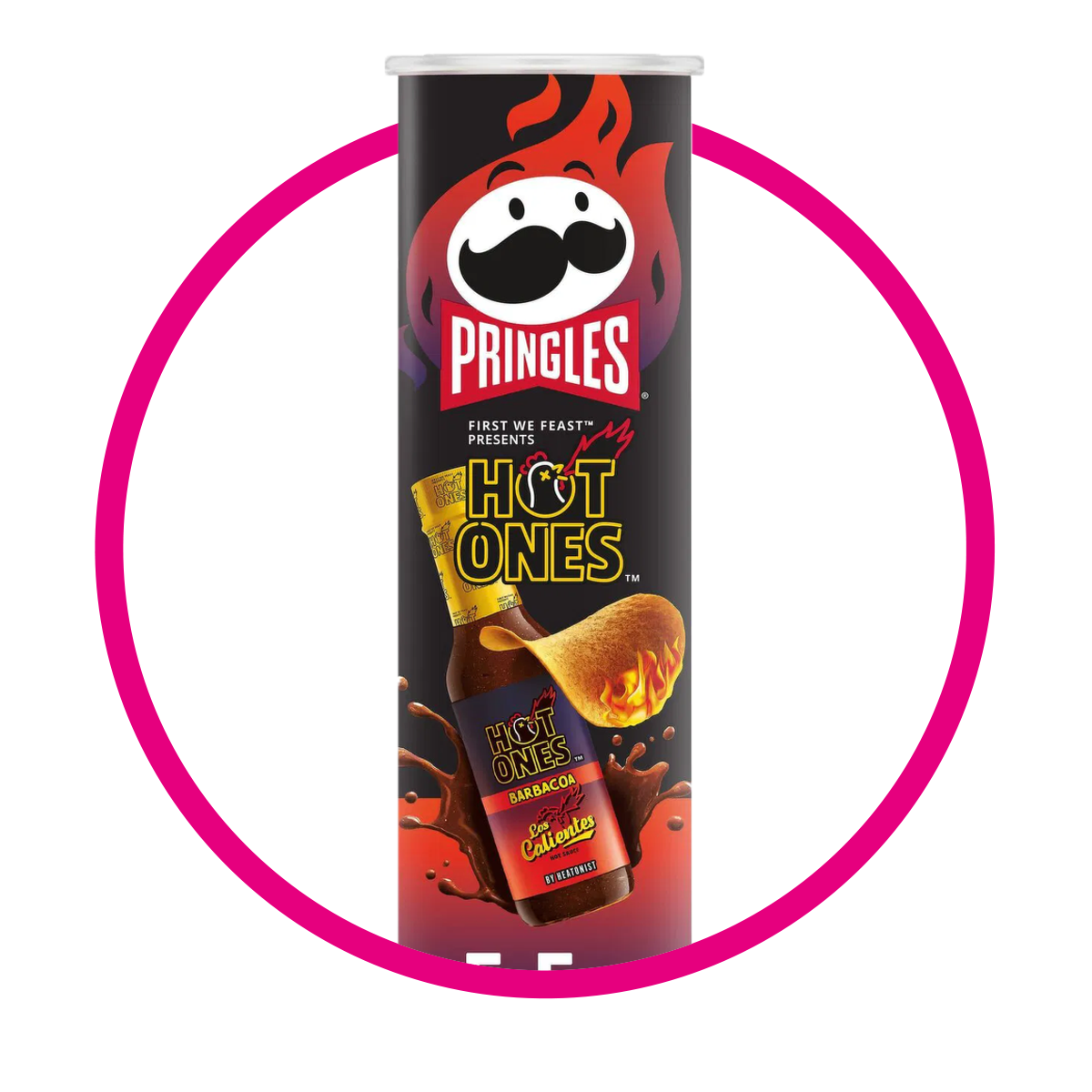 Lata de Pringles Hot Ones Barbacoa 158 g