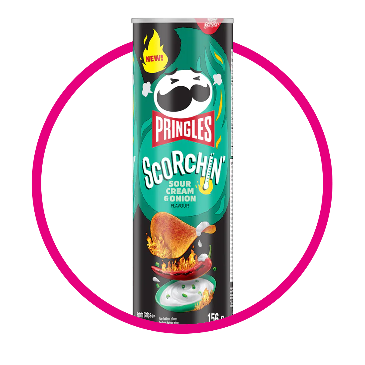 Lata de Pringles Scorchin Sour Cream Onion 158 g