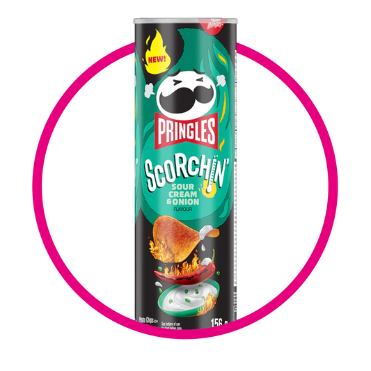 Lata de Pringles Scorchin Sour Cream Onion 158 g