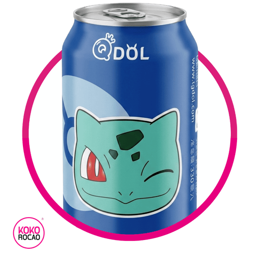 Lata de QDOL Bulbasaur Grape Sparkling Water 330 ml