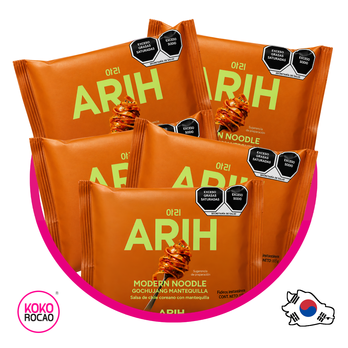 Ramen Coreano Arih 5 pz Gochujang