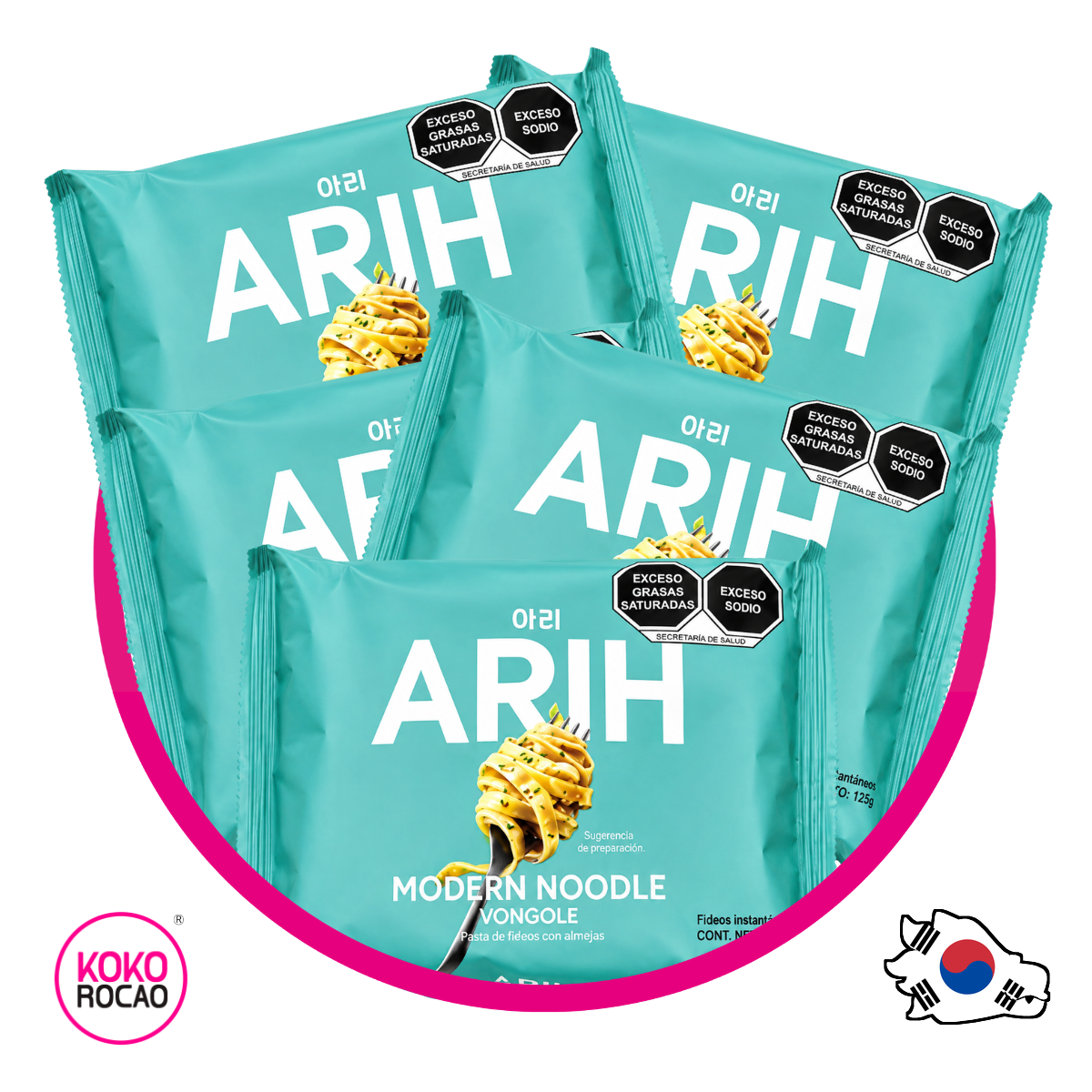 Ramen Coreano Arih 5 pz Vongole