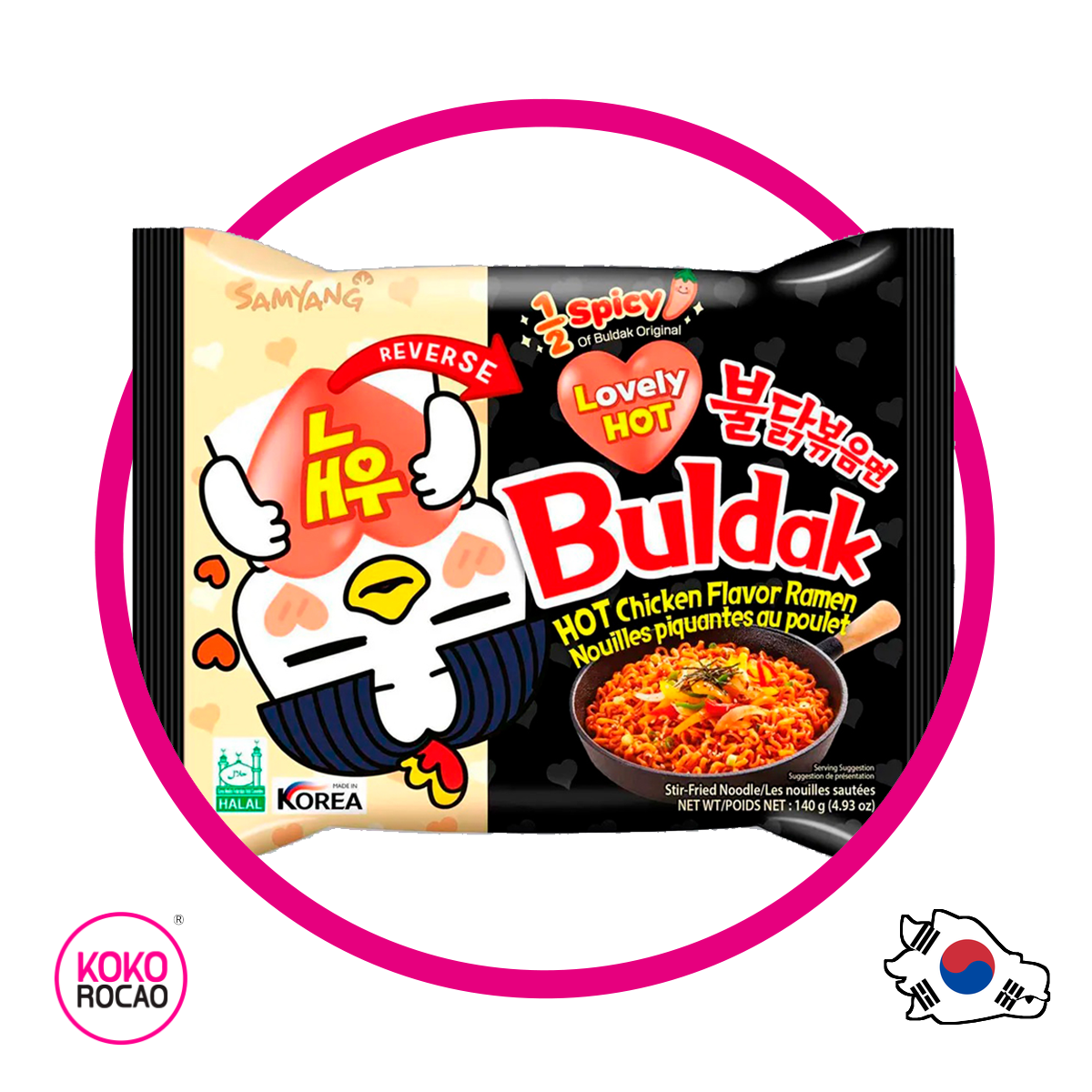 Bolsa de Samyang Buldak 1/2 Spicy 140 g