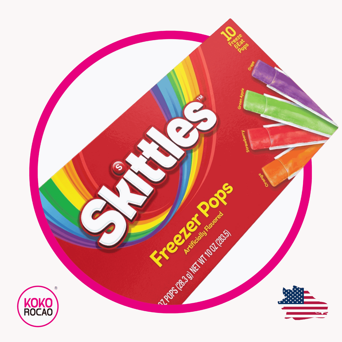 Caja de Skittles Freezer Pops ICEE Cream 283.50 g