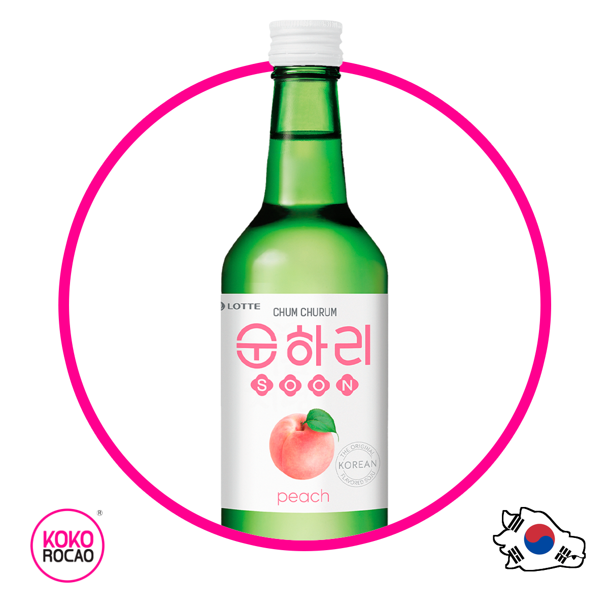 Botella de Soju Durazno Alcholica 360 ml