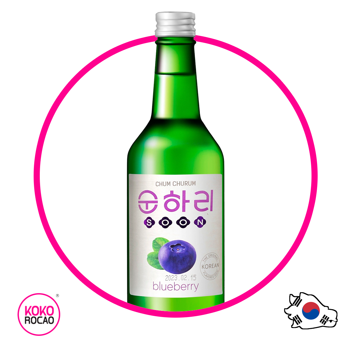 Botella de Soju Mora Azul Alcholica 360 ml
