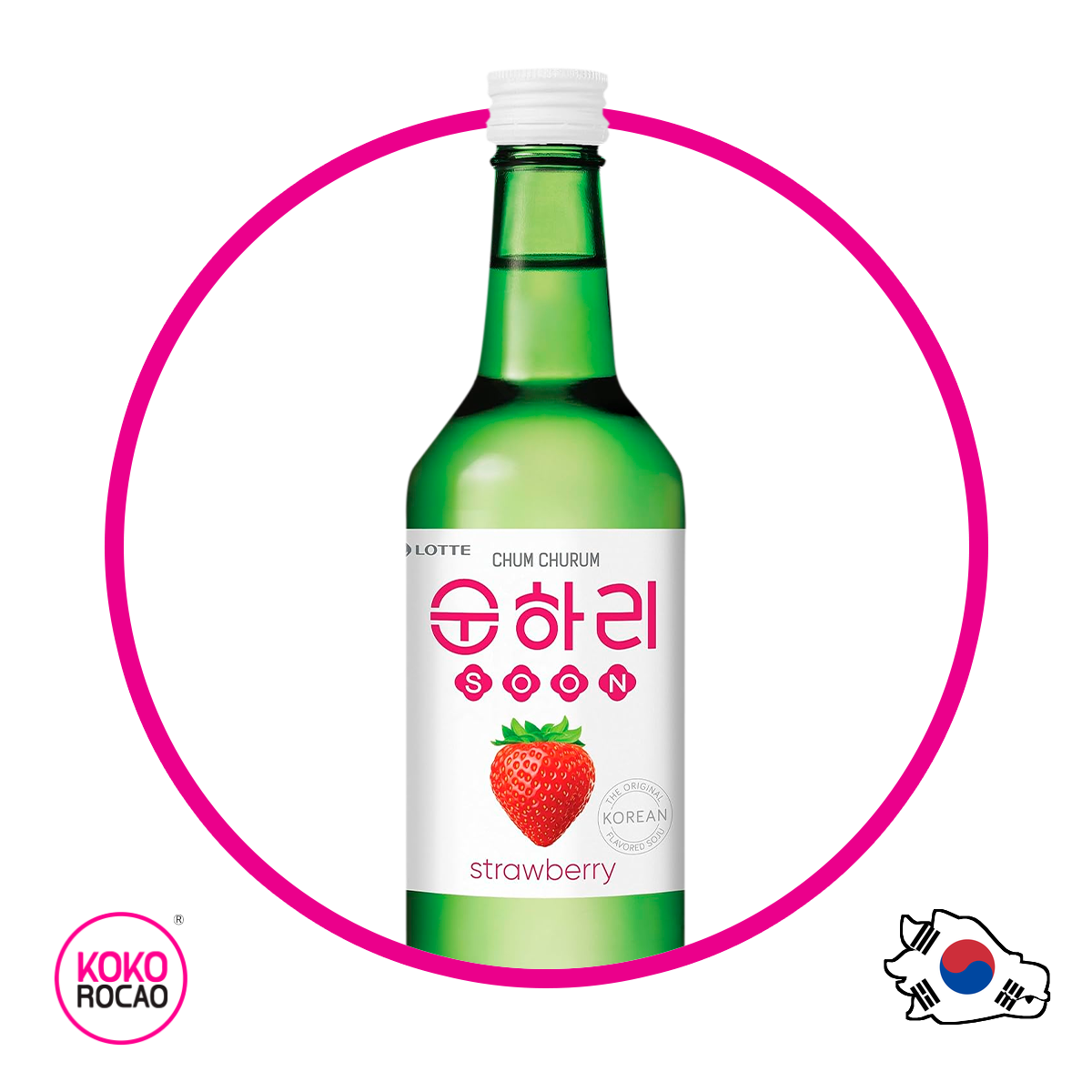 Botella de Soju Strawberry Alcholica 360 ml