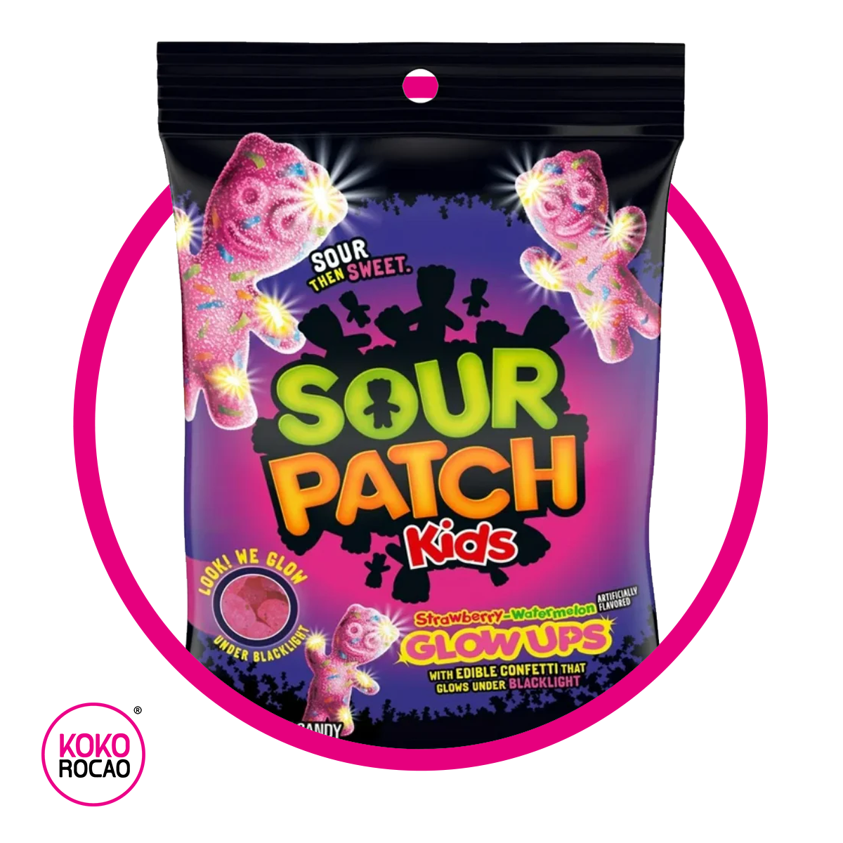 Bolsa de Sour Patch Kids Glow Ups 190 g