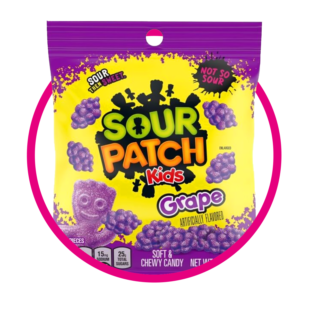 Bolsa de Sour Patch Kids Grape 102 g