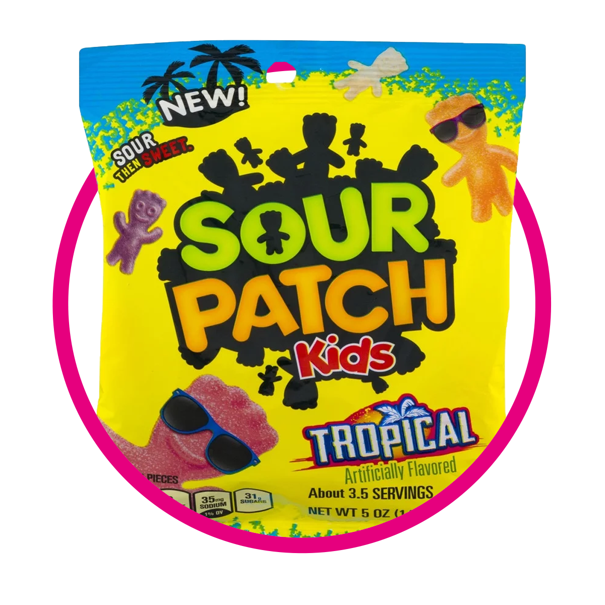 Bolsa de Sour Patch Kids Tropical 102 g