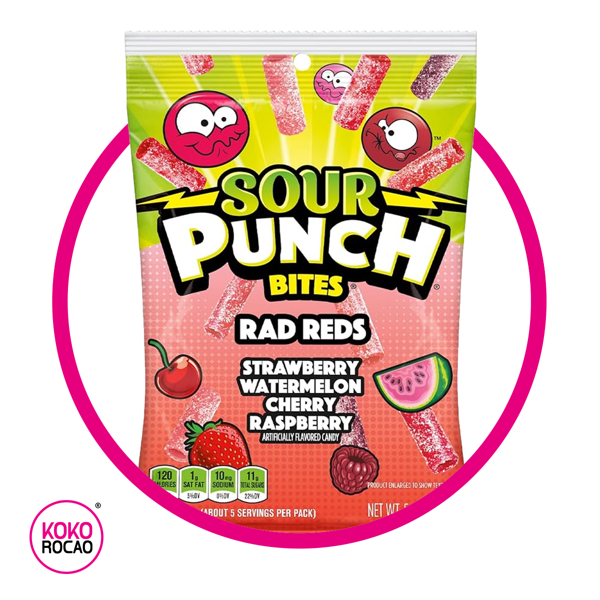 Bolsa de Sour Punch Rad Reds 105 g