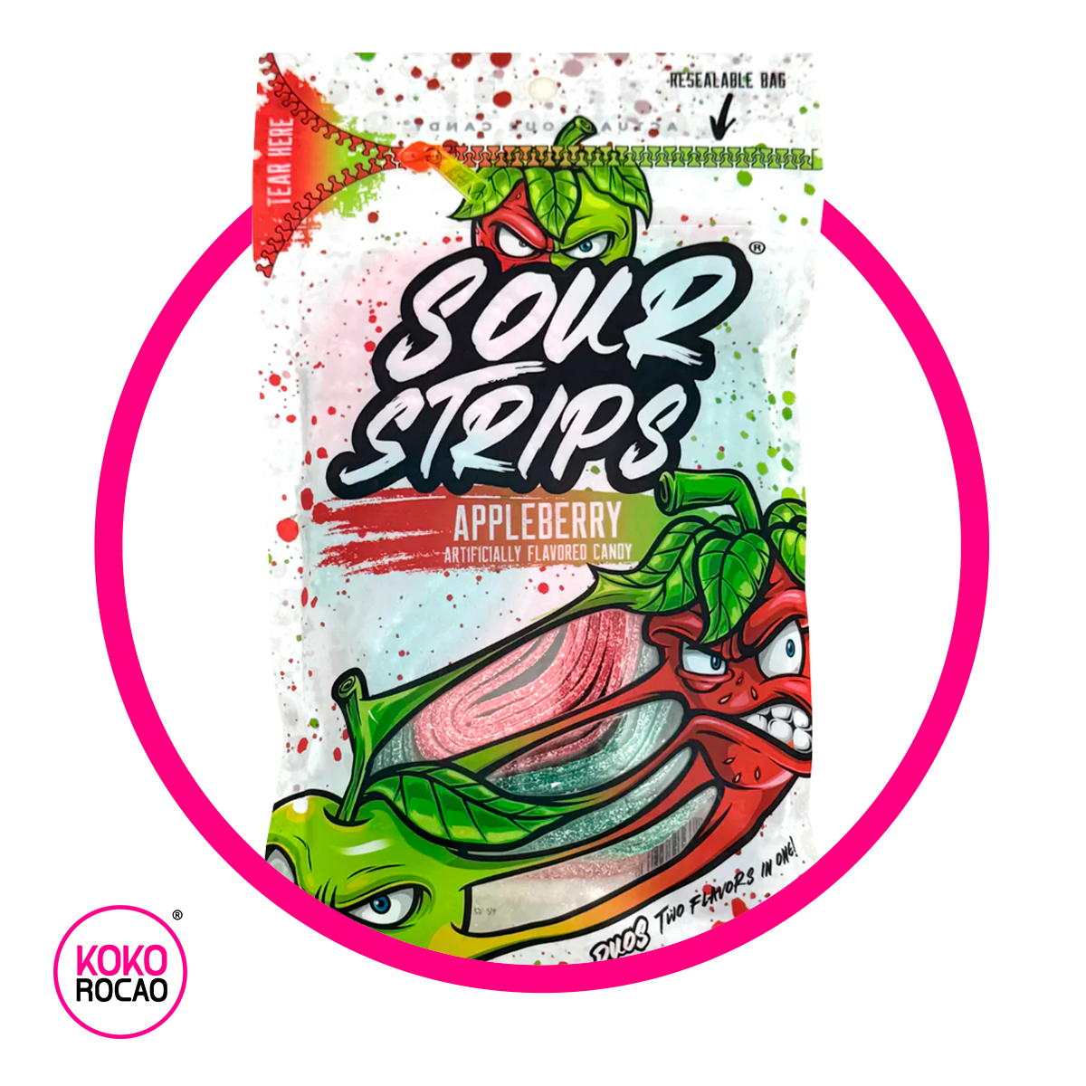 Bolsa de Sour Strips Appleberry 96 g