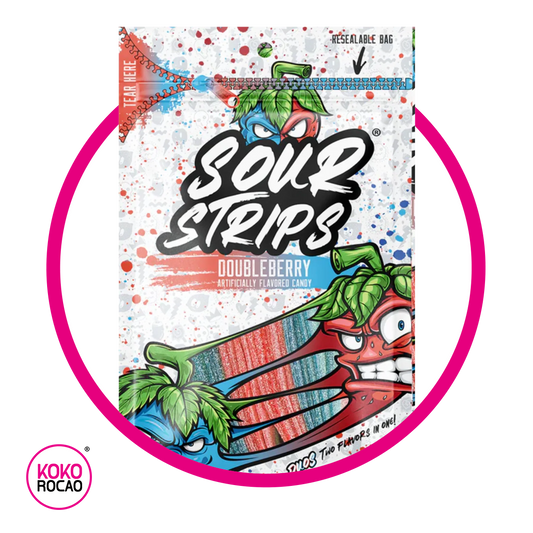 Bolsa de Sour Strips Double Berry 96 g