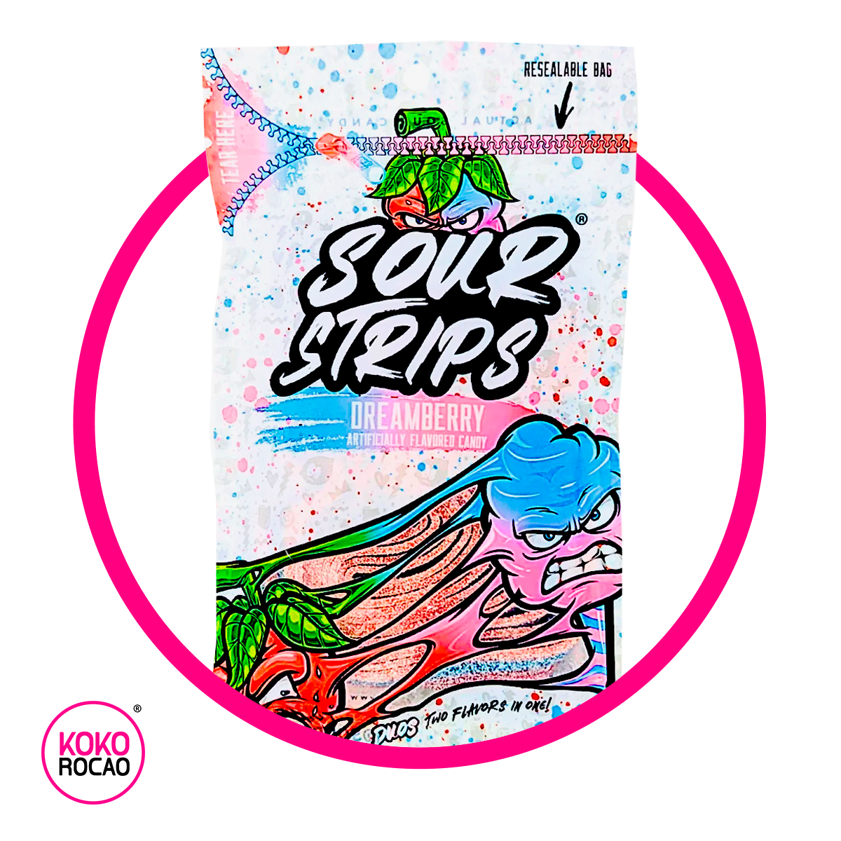 Bolsa de Sour Strips Dreamberry 96 g