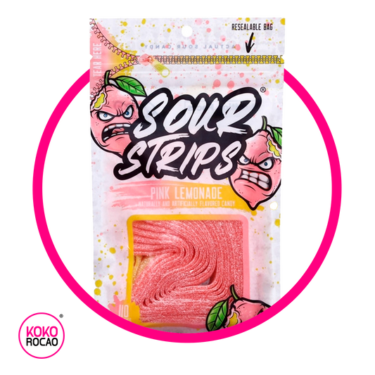 Bolsa de Sour Strips Pink Lemonade 96 g