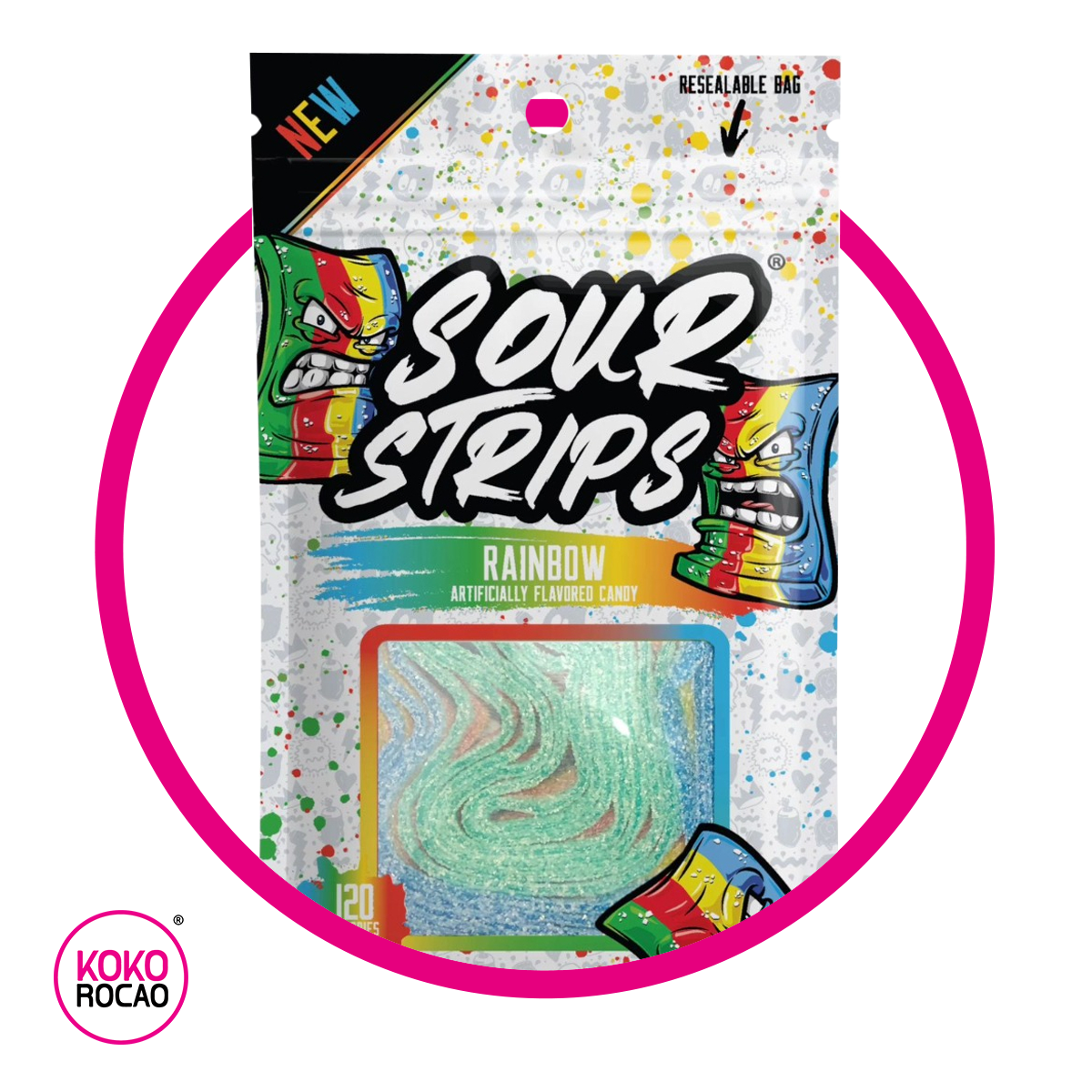 Bolsa de Sour Strips Rainbow 96 g