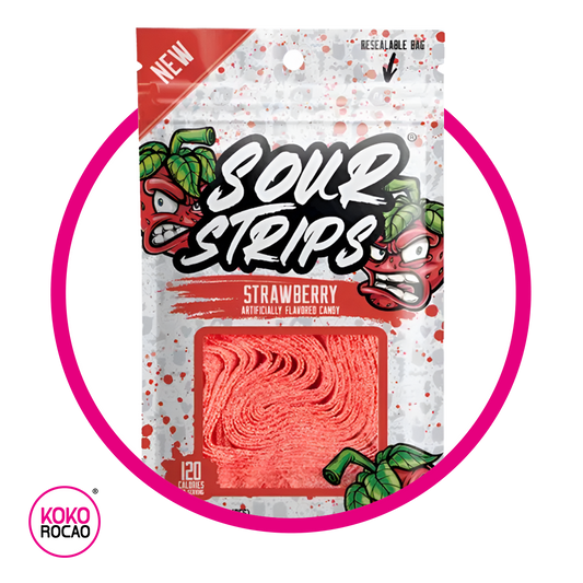 Bolsa de Sour Strips Strawberry 96 g