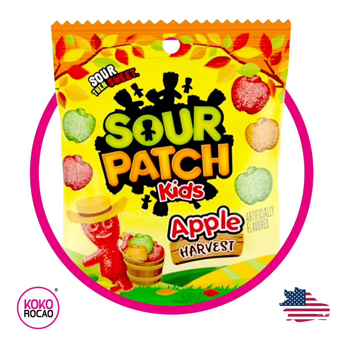 Bolsa de Sour Patch Kids Apple 101 g
