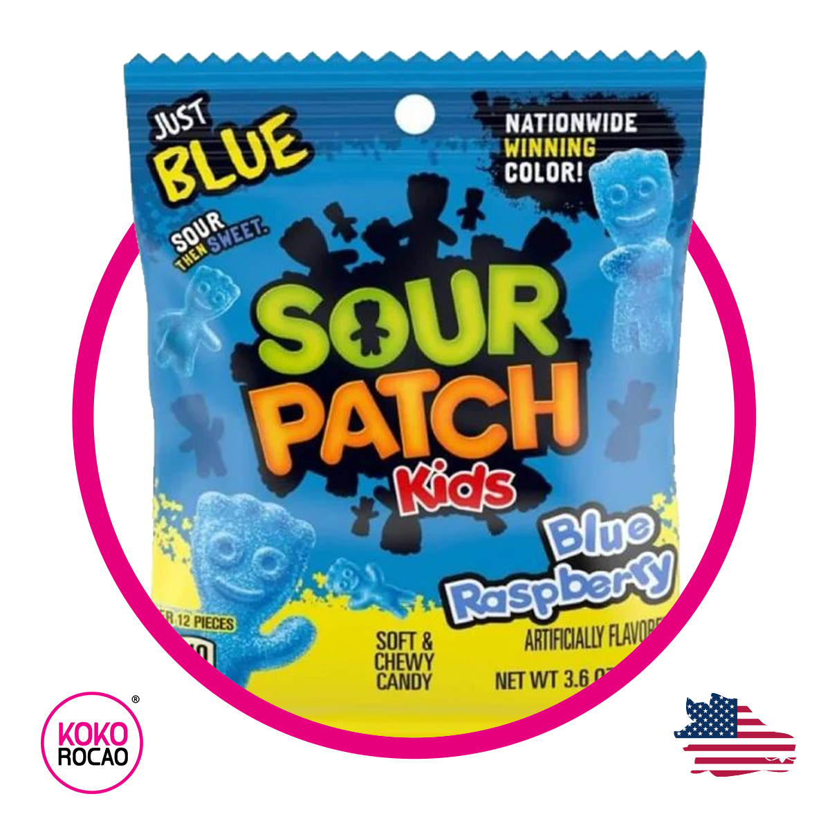 Bolsa de Sour Patch Kids Blue Raspberry 102 g