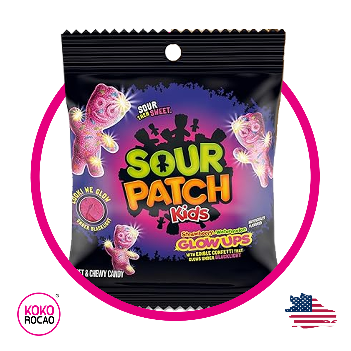 Bolsa de Sour Patch Kids Glow Ups 857 g