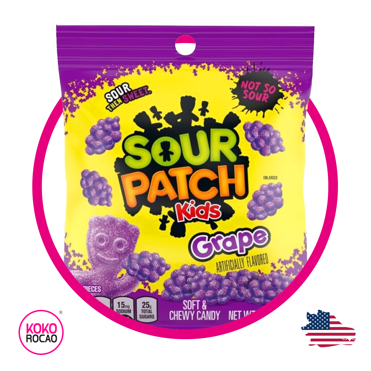 Bolsa de Sour Patch Kids Grape 102 g