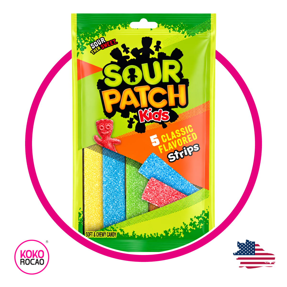 SOUR PATCH KIDS STRIPS GUMMY BOLSA 99G
