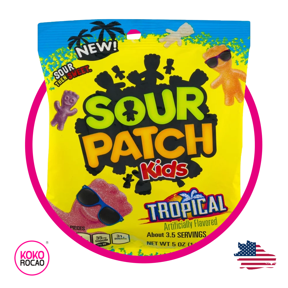 Bolsa de Sour Patch Kids Tropical 102 g