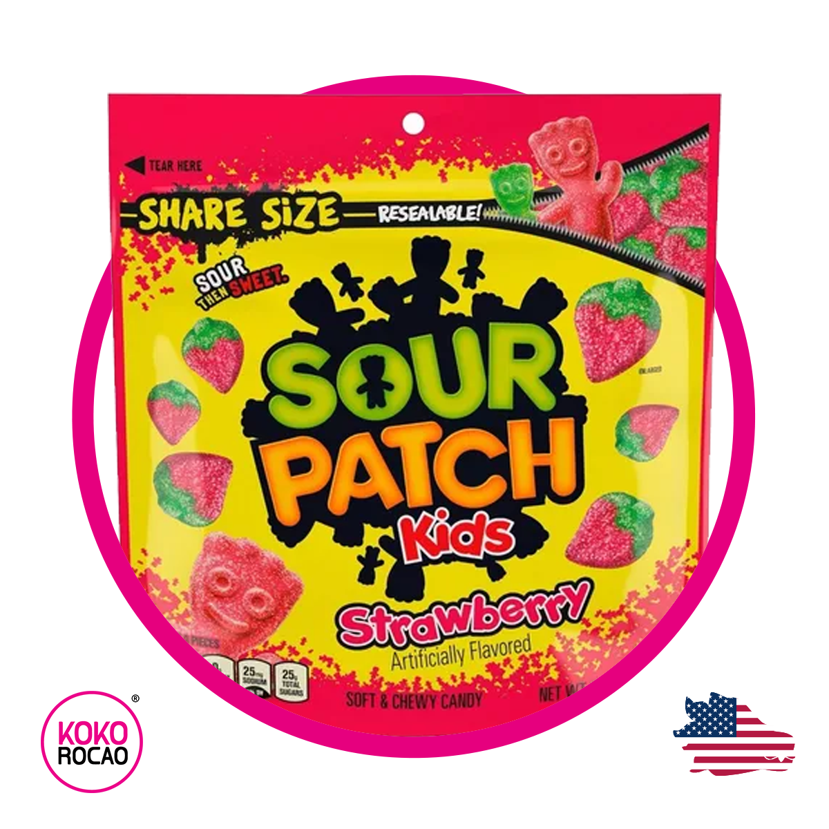 Bolsa de Sour Patch Strawberry 340 g
