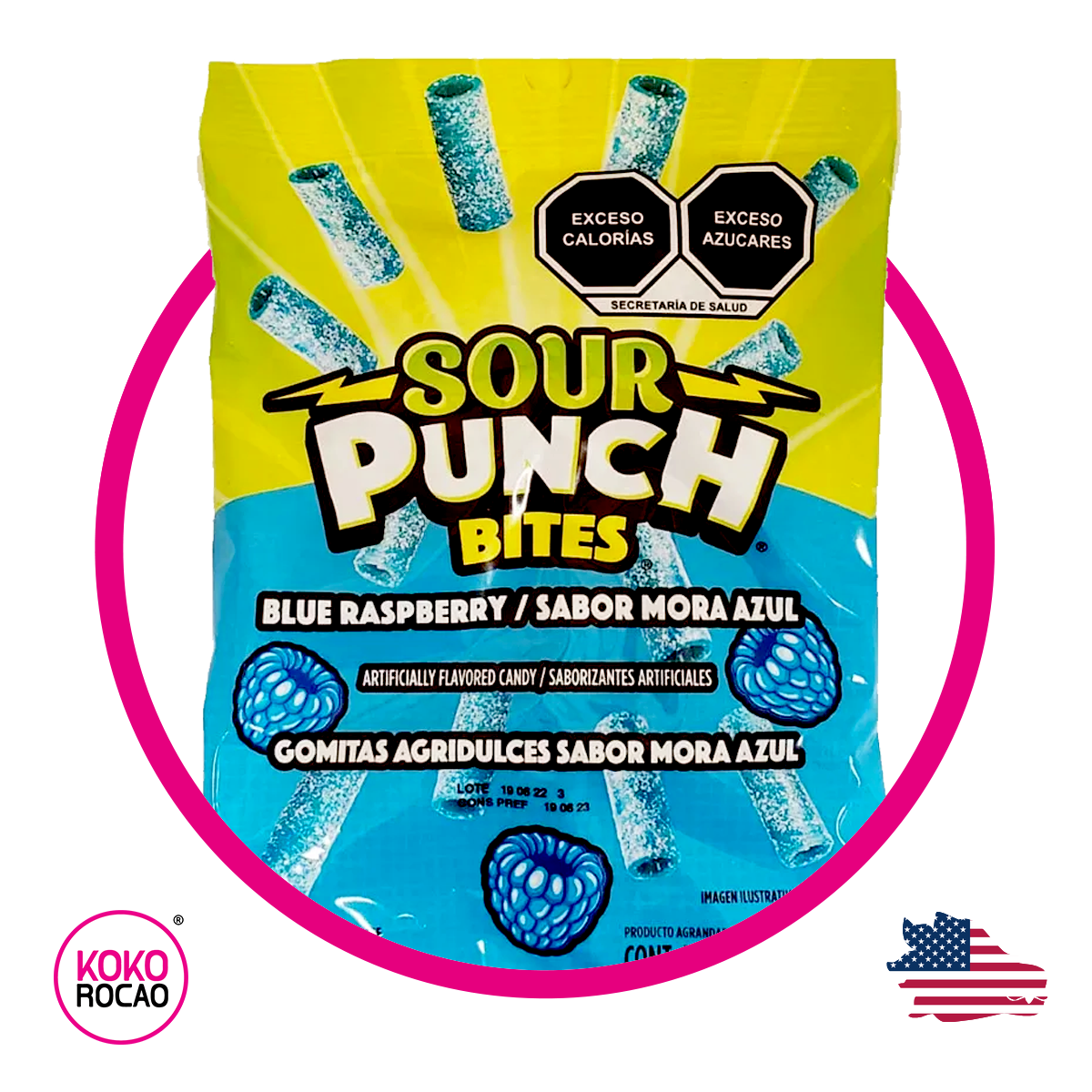 Bolsa de Sour Punch Blueberry 105 g