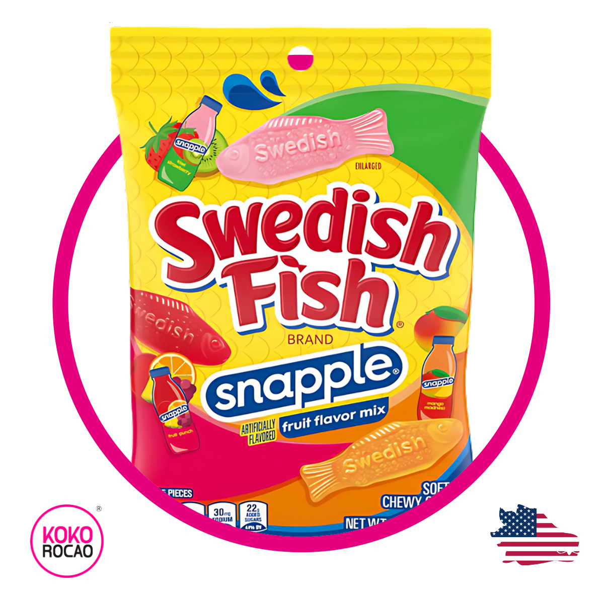 Bolsa de Sweedish Fish Snapple 102 g