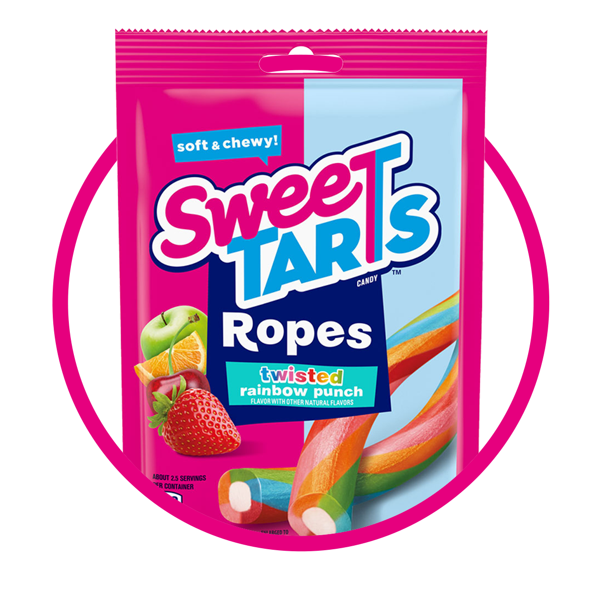 Bolsa de SweeTARTS Ropes Twisted Rainbow Punch 85 g
