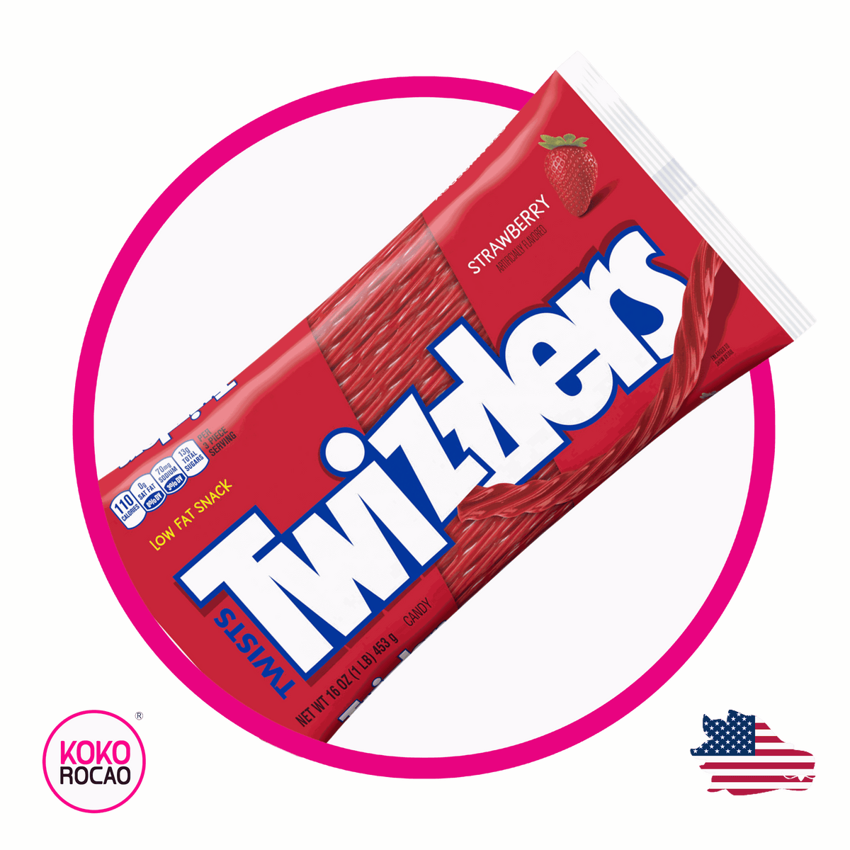 Twizzlers Strawberry Bolsa 453 g