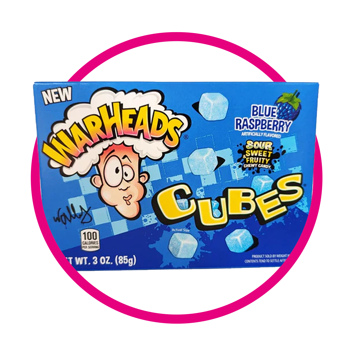 Caja de Warheads Cubes Blue Raspberry 85 g