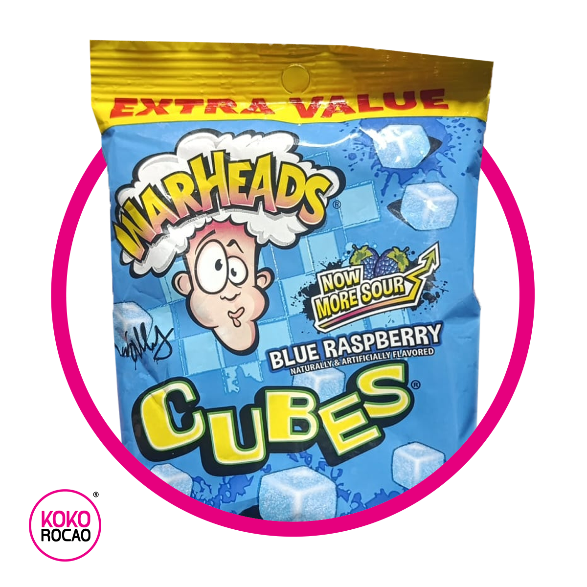 Bolsa de Warheads Cubes Blue Raspberry 127 g