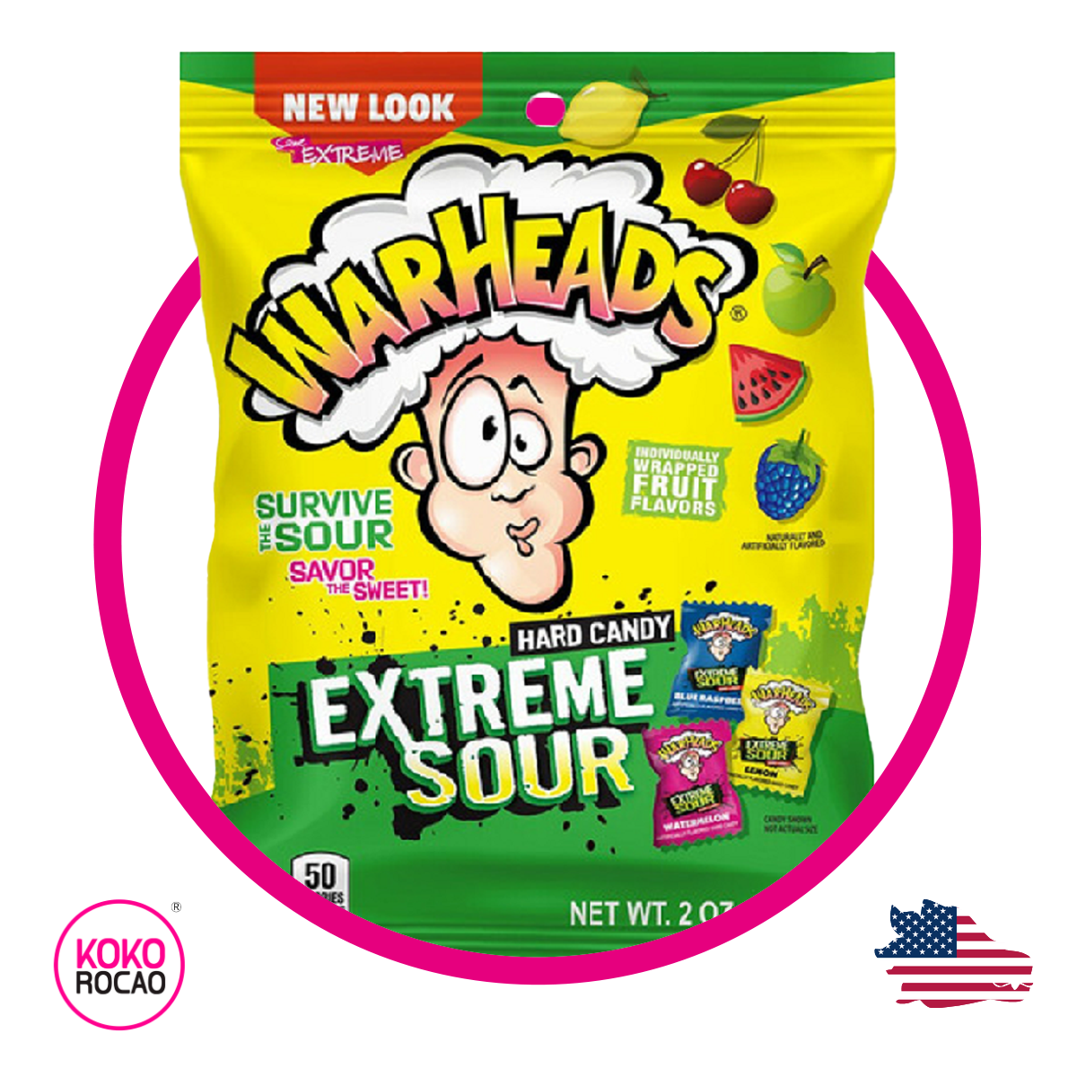 Bolsa de Warheads Battle Of The Flavors 70 g