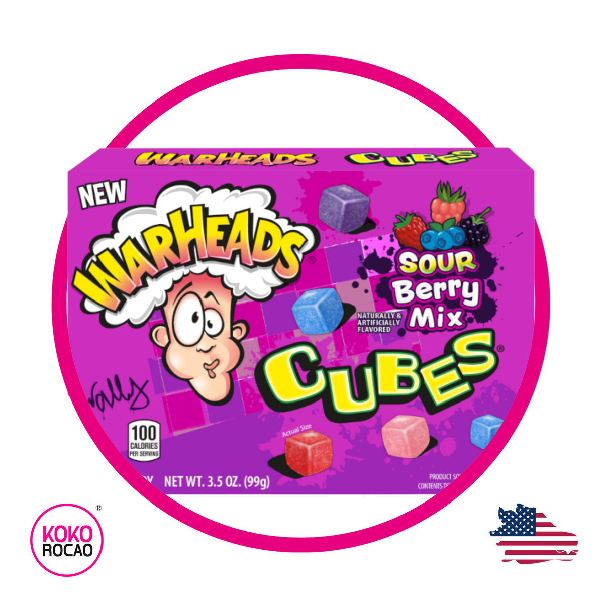 Caja de Warheads Cubes Berry Mix 99 g
