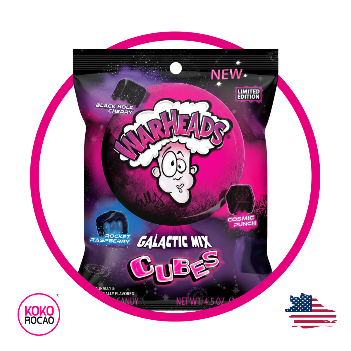 Bolsa de Warheads Galactic Mix Cubes 127 g
