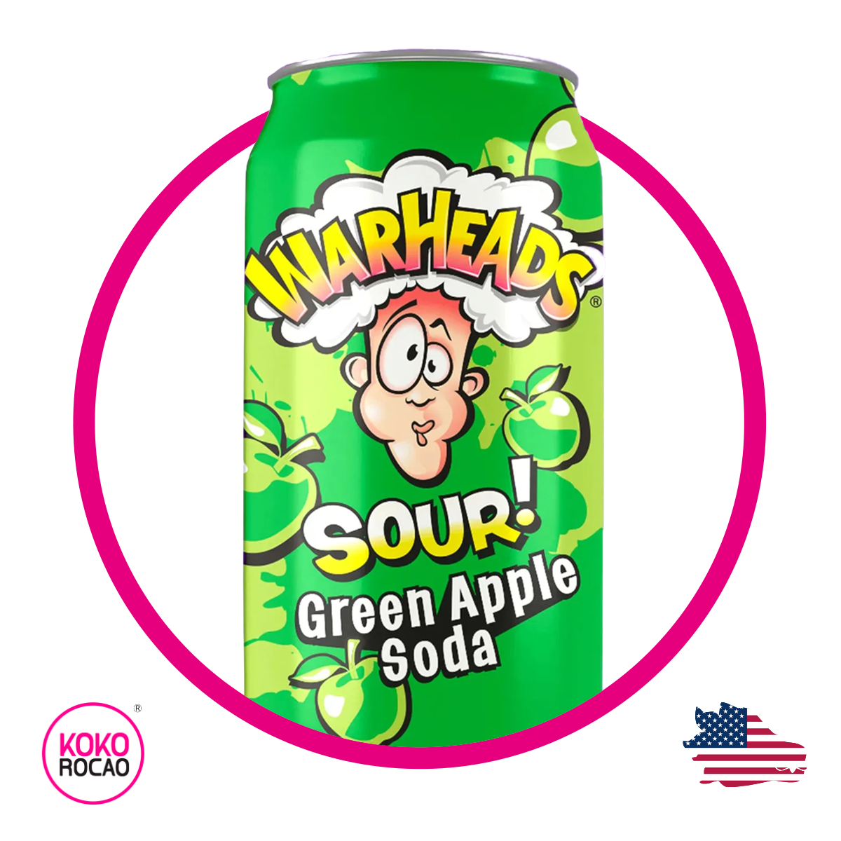 Warheads Sour Green Apple 355 ml