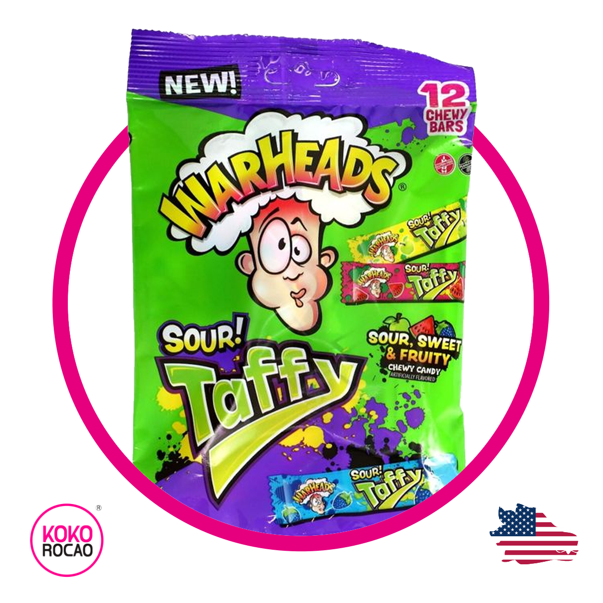 Warheads Sour Taffy 102 g