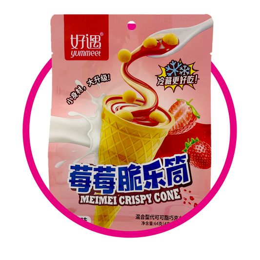 Bolsa de Yummeet Crispy Cone Strawberry 64 g